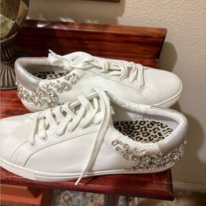 Chico's White Women's Sneakers with Crystal Embellishments
